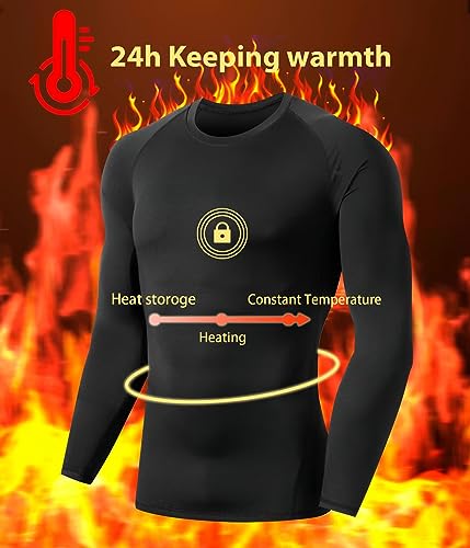 Telaleo 4 Pack Men'S Thermal Compression Shirt Long Sleeve Athletic Base Layer Top Winter Cold Gear Workout Running Hunting 2Xl thumb #2