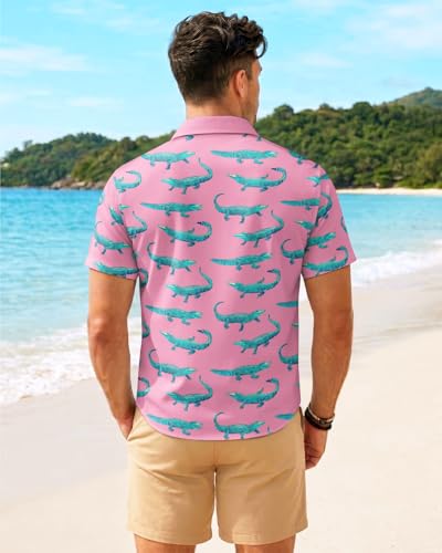 Image of 99TIMORO Fathers Film Button Down Shirt for Men, Funny Hawaiian Short Sleeve Top, Summer Beach Gifts
