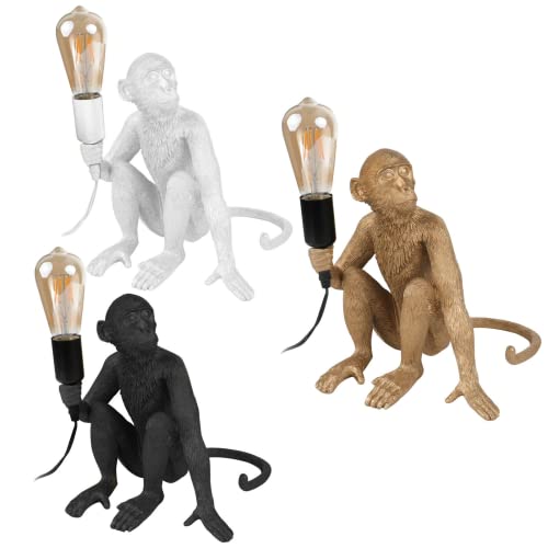Modern Table Light, Monkey Desk Lamp Resin Monkey Table Lighting Fixture Home Decor For Living Room Bedroom Office College Dorm (Black) #TOP6
