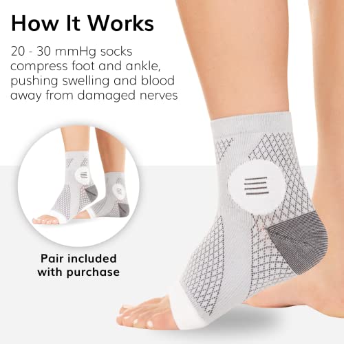 Image of BraceAbility Neuropathy Socks (3 Pairs) - Multipack Peripheral Compression Diabetic Toeless Foot Sleeves for Nerve Damage in Feet, Ankle Gout, Plantar Fasciitis Relief for Men and Women (S - Gray)