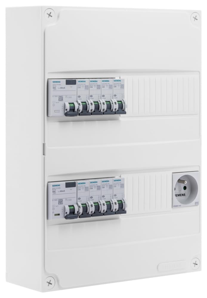 SIEMENS - Tableau Électrique Pré-équipé 2 Rangées 26 Modules - 8 Disj