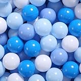 GOGOSO Ball Pit Balls for Toddlers Dogs Baby Boys Girls 2.2Inch Plasticball Toys for Kid Play Tent Birthday Slides Party Decor 500 pcs,Blue+ Light Blue