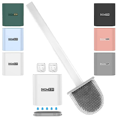 HOMEEX Silicone Toilet Brush, Toilet Brushes and...