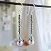 Sterling Silver Dangle Earrings with White Baroque Pearls JD169 Boho Vintage Drop Earrings