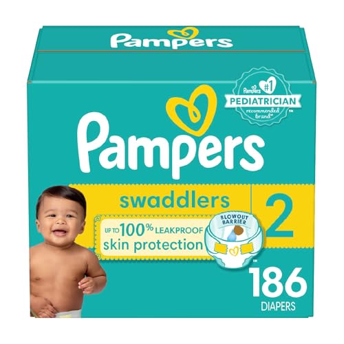 Product Image of the Pampers Baby Diapers - Swaddlers - Size 2, 186 Count, Ultra Absorbent Disposable...