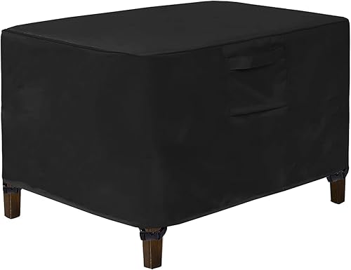 WOMACO Funda impermeable para otomana de patio, con asas, para exteriores, con asas, resistente al agua, para patio, mesa auxiliar, protector de