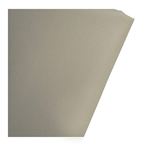 Cuir synthétique litchi grainé 1.4x6m blanc abricot de 0.75 mm pour couture