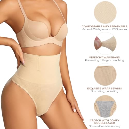 Image of Dulchany Thong Shapewear Tummy Control Underwear for Women Seamless Body Shaper Panties