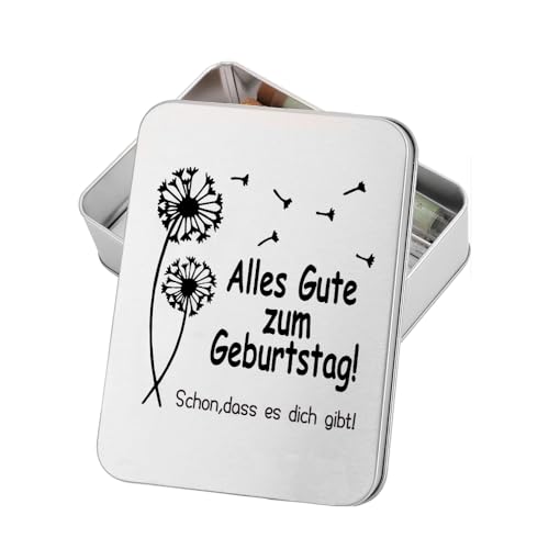 Geldgeschenke Verpackung Wunscherfüller Geburtstag Geschenkbox mit Pusteblumen-Motiv Alles Gute zum Geburtstag Gravur Geburtstagsgeschenk für Frauen & Männer