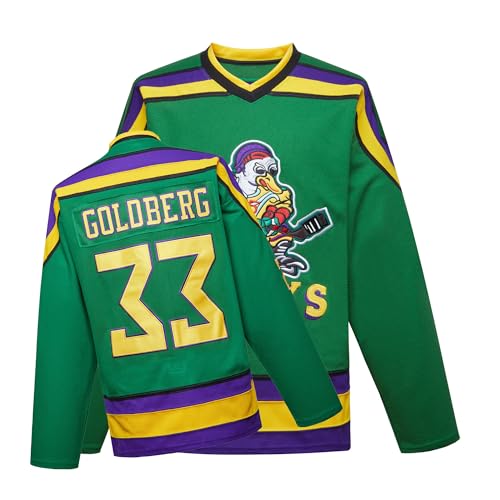 Consejos para Comprar Ropa de Hockey sobre hielo para Niño para comprar online. 47 Mighty Ducks Jersey de hockey sobre hielo S-L Charlie Conway con talla juvenil, trajes de fiesta de hip hop de los años 90 para niños, #33 Verde, M