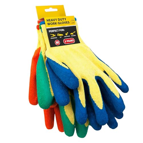 Nozzy Lot de 3 paires de gants de jardinage pour homme et femme – Gants de jardinage résistants aux épines – Gants de travail et de construction –...