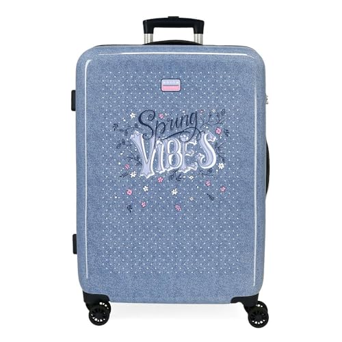 Valise rigide bleu Movom Spring Vibes 46x65x23 cm au design soigné