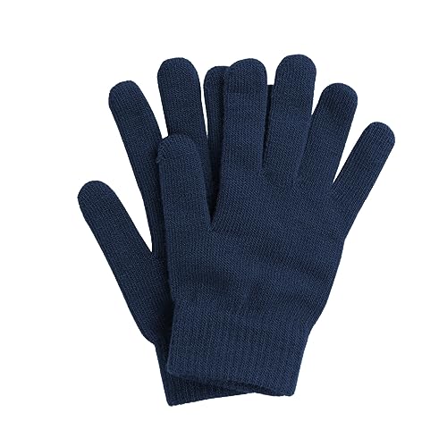 Doovid Knit Gloves Adult Magic Gloves for Women Men Stretch Warm Gloves Knitted Full Finger Gloves Navy Blue
