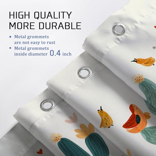 Rideau de douche extra large 274x183 cm en polyester imperméable motif cactus