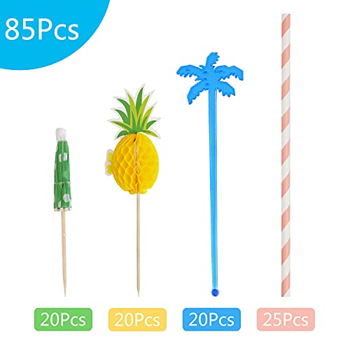 image for Exllena 85 PCS Cocktail Party Decorations Drinks, Cocktail Picks, Pape