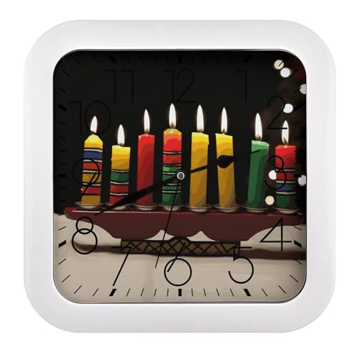 Horloge murale carrée Kwanzaa vintage et silencieuse pour la maison - 2