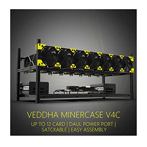 Qualità durevole: questa custodia in alluminio impilabile è molto resistente per adattarsi fino a 8 a 12 GPU. Questo materiale è durevole per supportare qualsiasi hardware minerario bitcoin.