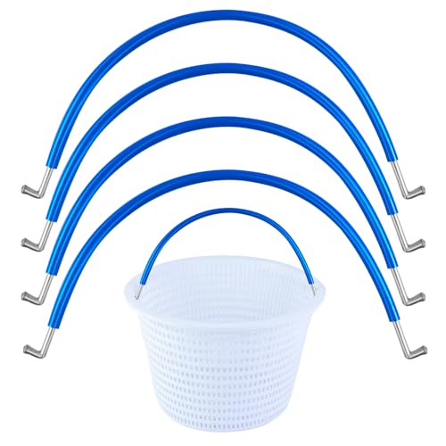 4PCS Pool Skimmer Basket Handle Replacement Universal Swimming Pool Skimmer Filter Basket Metal Handle for Inground and Above Ground Pool Automatic Skimmer Fits for Baskets Up to 7.9in/20cm Diameter