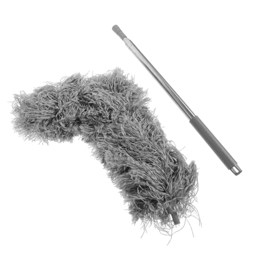 SEWACC Extendable Telescopic Gutter Cleaner Brush with Bendable Head Long Handle Roof Cleaning Tool for Safe Debris Removal from Ground Guard Brush for Outdoor Use