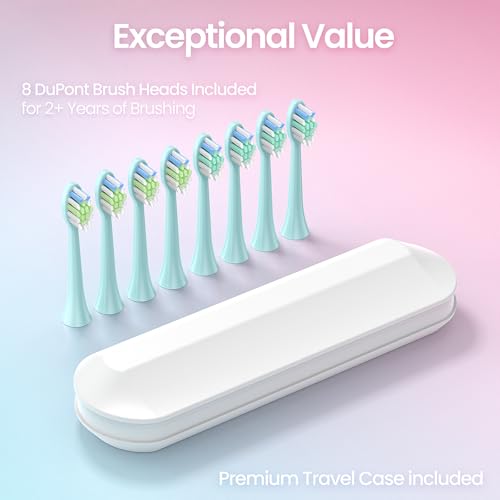 YUNCHI-Electric-Toothbrush-for-Adults-Sonic-Toothbrush-with-8-Brush-Heads-Travel-Toothbrush-Christmas-Gifts-Kids-Toothbrush-5-Models-2-Minutes-Built-in-Smart-Timer-Travel-Case-Gradient