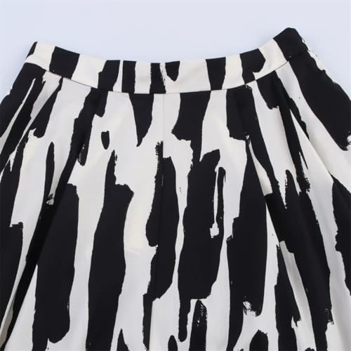 Women Boho Printed Vacation Style High Waist A-Line Pleated Midi Long Skirts2