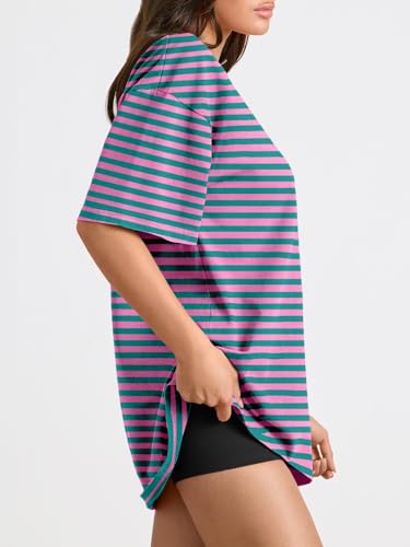 Image of Trendy Queen Womens Oversized T-Shirts Short Sleeves Workout Tops | Casual Summer Gym Tees Plus Size Fashion Clothes 2026