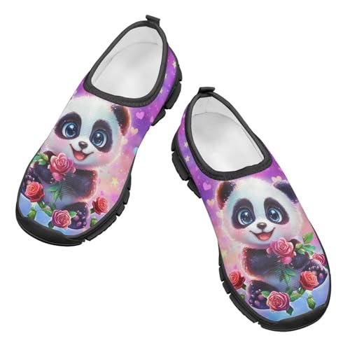 Casual Slip Ons Running Sneakers Kids Boy Girl Stylish Cartoon Print Shoes Comfort Barefoot Anti-Skid Loafers Size 11-15 Black Sole