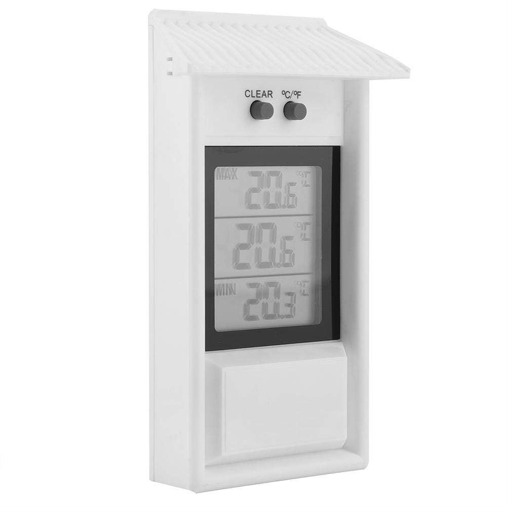 HERCHR Indoor Outdoor Thermometer, Temperature and Humidity Monitor Wireless Humidity Gauge Monitor Digital Hygrometer Waterproof(White)