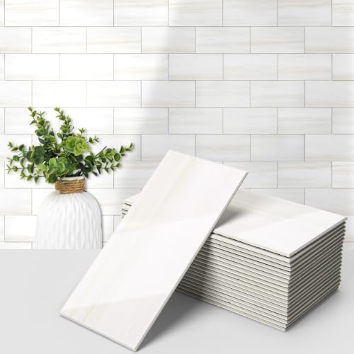 Image of Art3d 102-Pack Peel and Stick Backsplash on Subway Tile, Cream White