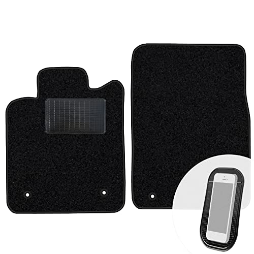 moto-MOLTICO Vorne Fußmatten Auto Velours Autoteppiche Schwarz Automatten Set 2-teilig passend für...