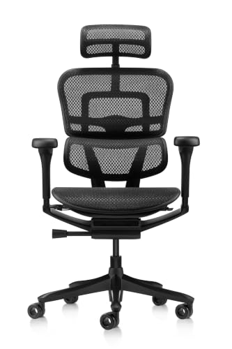 Image of Ergohuman ME7ERG GEN2 High Back Mesh Office Chair with Tilt Tension Control, Tilt Lock, Synchro Tilt, Seat Height, Seat Depth, and Arm Height Adjustments, Matte Black Frame