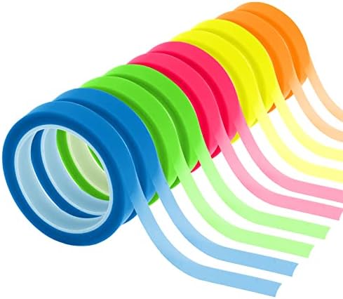 NEWEST 10 Rolls Highlighter Tapes, Clear Color Tape Removable Marking Sticker for Reading Class, 16 ft Per Roll