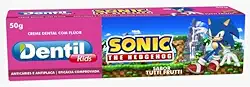 Dentil - Creme Dental Kids Sonic Sabor Tutti Frutti c/Flúor Ativo 50g