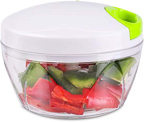 [2019 Upgrade Version] BOOGO Manual Food Chopper,Compact and Powerful Hand Held Vegetable Chopper/Mincer/Blender
