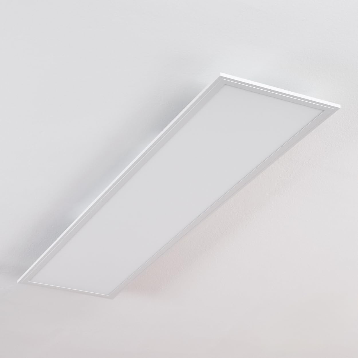 HOFSTEIN LED Deckenpanel Belan, dimmbare Deckenleuchte aus Metall/Holz/Kunststoff in Weiß/Natur, 37 Watt, 3900 Lumen, 2700-6500 K, CCT einstellbar, Smart Home/App, Wohnzimmer, Schlafzimmer, Küche