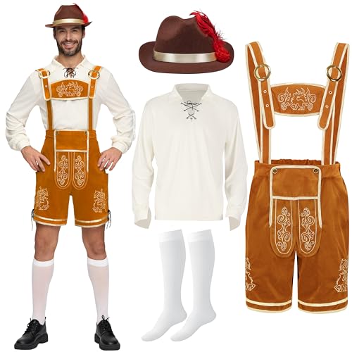 Spooktacular Creations Halloween Men Oktoberfest Costume Set, Lederhosen Men with German Bavarian Hat, Beer Costume, Adults Halloween Ginger Outfit for Beer Festival Party (Large) - image 8