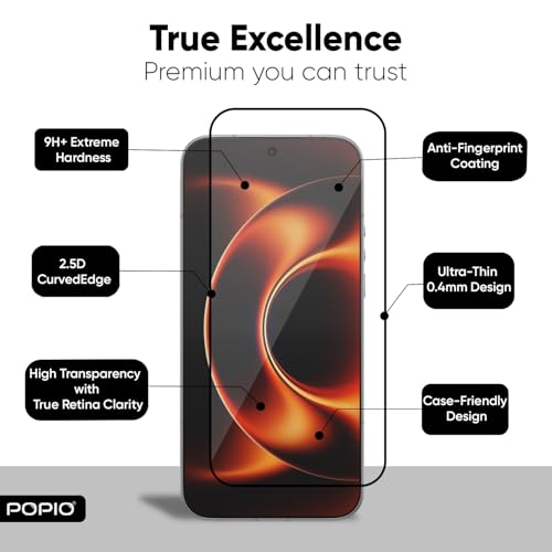 Image of POPIO Military-Grade Gorilla Tempered Glass for Xiaomi 17 Ultra / 17 Pro Max | 9H Hardness, Edge-to-Edge, Bubble-Free