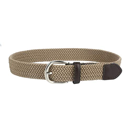 Children's Kids Elastic Canvas Fabric Woven Stretch Braided Beige Belts4
