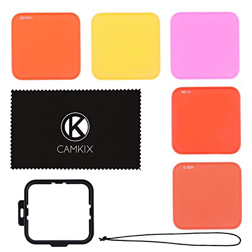 Camkix Diving Lens Filter Kit Compatible With Gopro Hero 4, Hero+, Hero And 3+ - Fits Standard Waterproof Housing - Enhances Colors For Underwater Video And Photography - Includes 5 Filters #TOP7