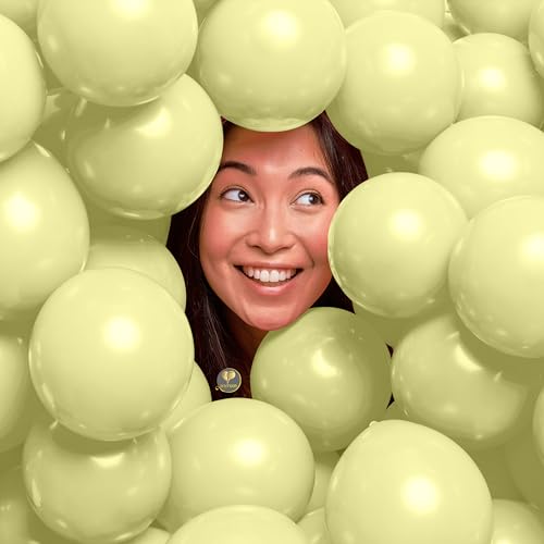 Image of AFTERLOON Biodegradable Natural Rubber Latex Mini Balloons 50 pcs Pastel Yellow 5 Inch, Plastic-Free Alternative Matte Color Durable Thickened Extra Strong Helium Float, Garland Wedding Decor