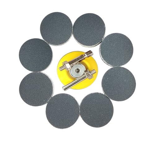 Wanmutrun 50MM Waterproof Sandpaper Hook and Loop 100pcs Grit 220 Silicon Carbide Discs Suitable for Small Polishing Machines