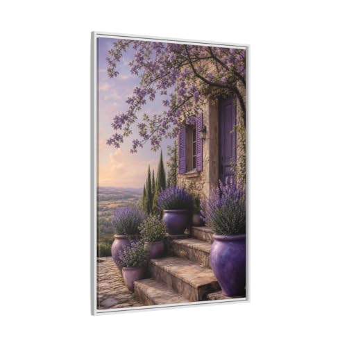 Cadre photo lavande de qualité supérieure 80x120cm avec finitions soignées pour décoration chic