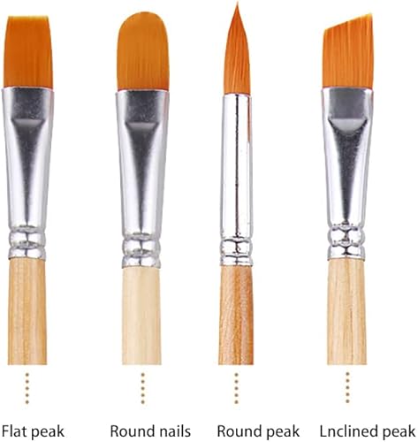 Miniatura 8 de Juego de 6 pinceles de pintura de nailon con cabezal de pincel de arte cómodo, pinceles multifuncionales, pinceles de acuarela, pinceles de pintura