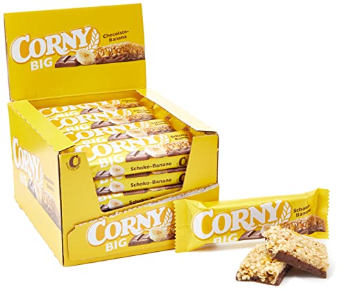 Corny BIG Schoko Salted Caramel - Müsliriegel mit Schokolade und Karamell, 24 x 40g & Big Schoko-Banane - Müsliriegel mit Schokolade und Banane, 24 x 50g