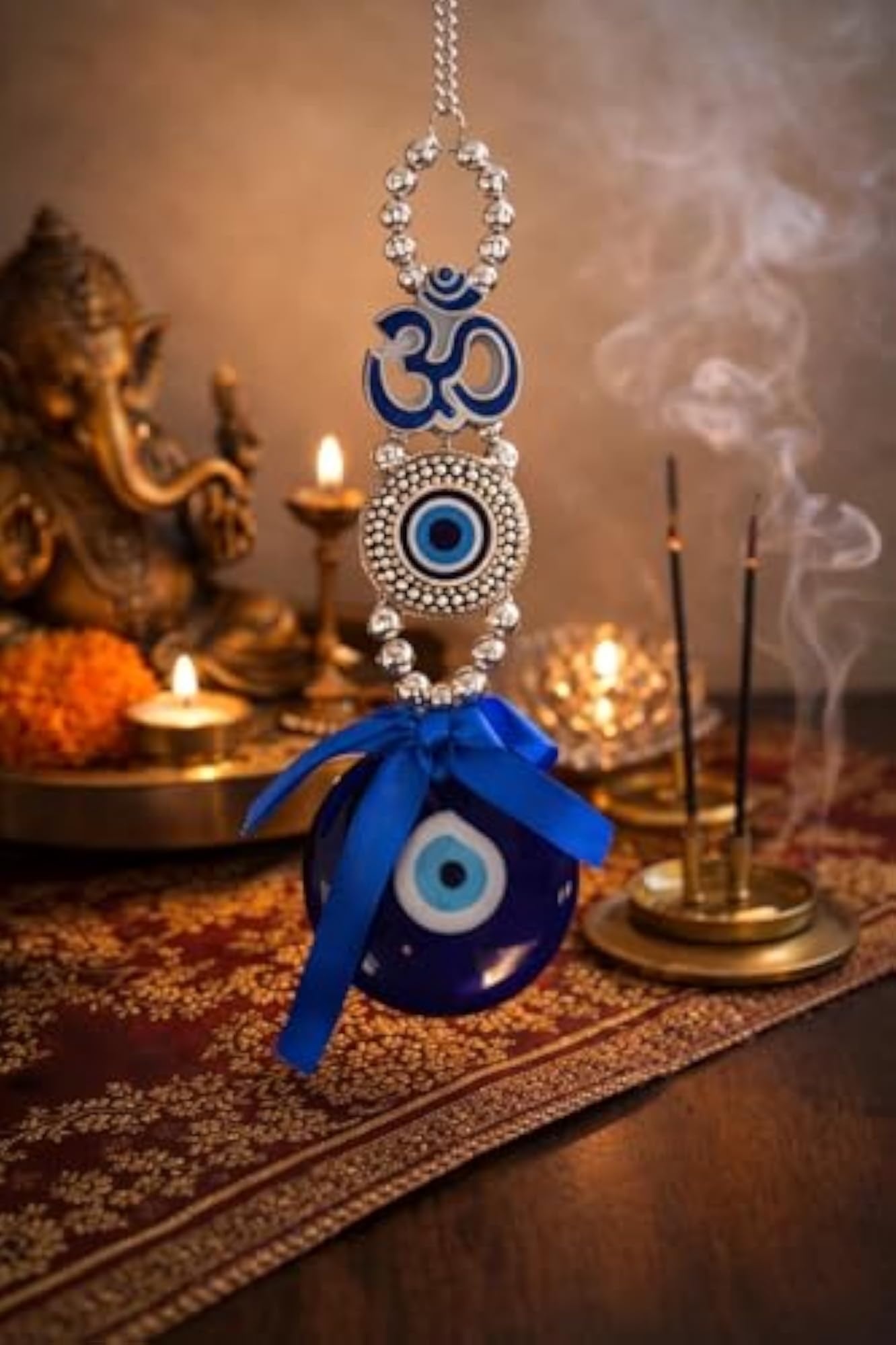 Evil Eye Wall Hanging with Om Symbol for Protection