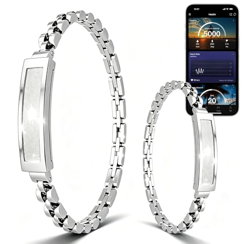 Renea Men & Women Smart Bracelet, Fitness Tracker/Wristband, All-Day Sleep Monitoring, Multiple Sports Modes, Long Battery Life, Easy Mobile Control, Free Android & iOS Apps (Silver)