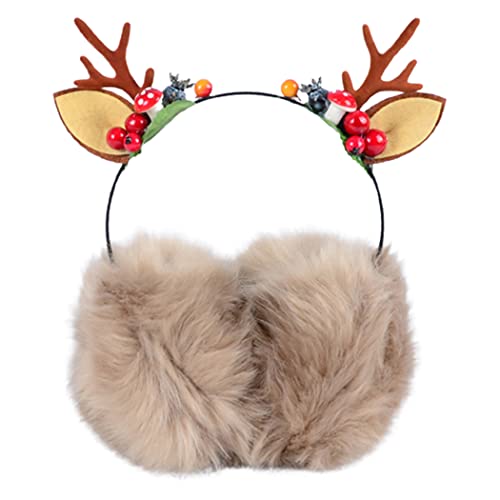 Anjetan Earmuffas d'hiver Faux Fur: Mignon Andler Fuzzy Décoratif Décoratif Ski Ski Ski Ski Fuzzy Xmas Femme Femme Femme Mode Earpillage Earmourde Eaufricaine pour Noël