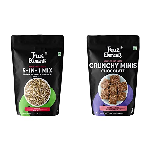 Image of True Elements 5 in 1 seeds mix 250g and Dark Chocolate Minis 100g