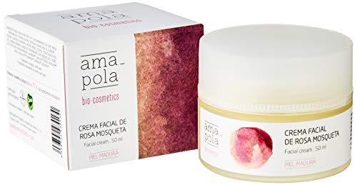 AMAPOLA BIOCOSMETICS Crema Facial Regeneradora de Rosa Mosqueta   Hidratación, Reparación y Protección   Ingredientes Ecológicos, Naturales y Veganos