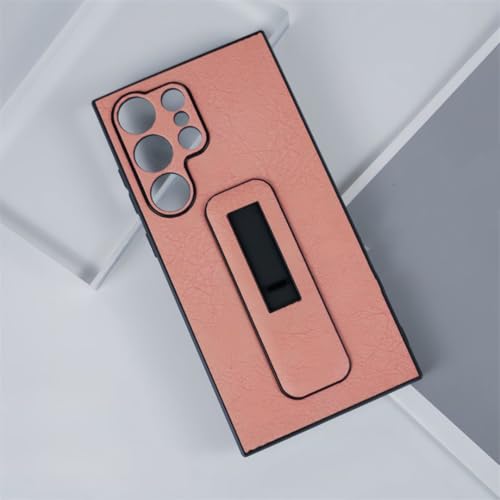 Étui en cuir PU de luxe pour Samsung S24 Ultra avec protection caméra chic orange